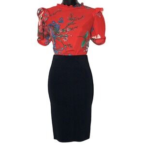 BAILEY 44 Bodycon Black Skirt Restyled Upcycled Repurposed Women's Size Small